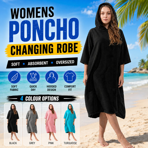Women hooded poncho - hooded, changing