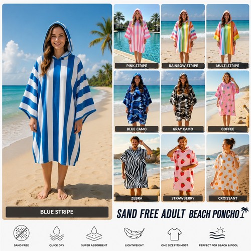 Sand free adult beach poncho - free,