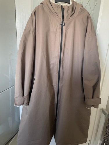 Beige borg lined dry robe - lined,