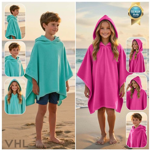 Kids hooded poncho - hooded, plain